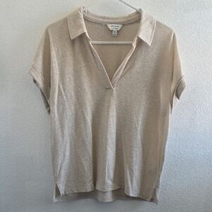 Banana Republic Linen Blend Tan Top Size M
